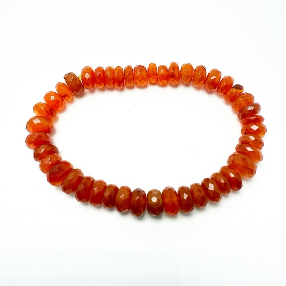 Elegant Orange Carnelian Beaded Bracelet! - Picture 4 of 5